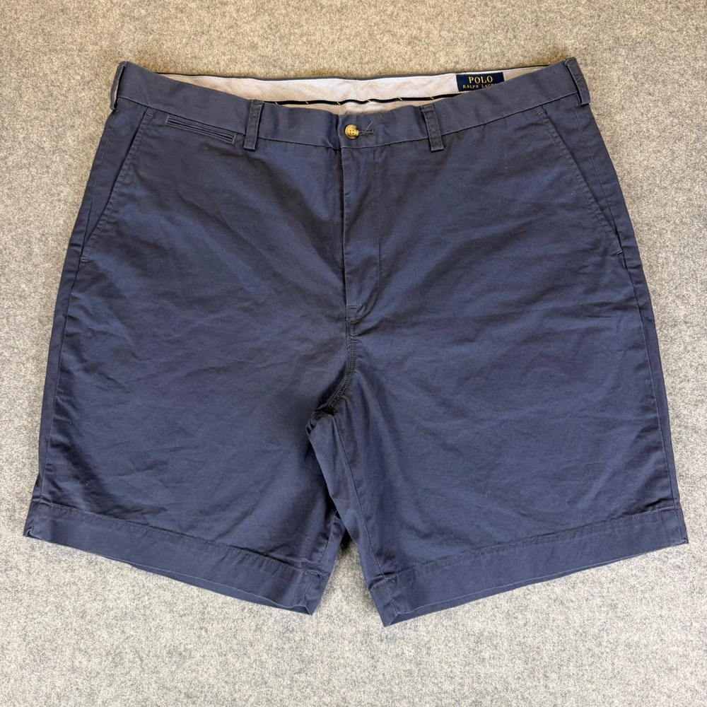 Polo Ralph Lauren Shorts Men 40 Stretch Classic Fit Blue Chino Flat Front Casual